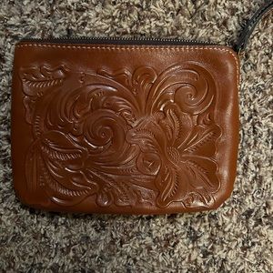 Patricia Nash tooled leather wristlet